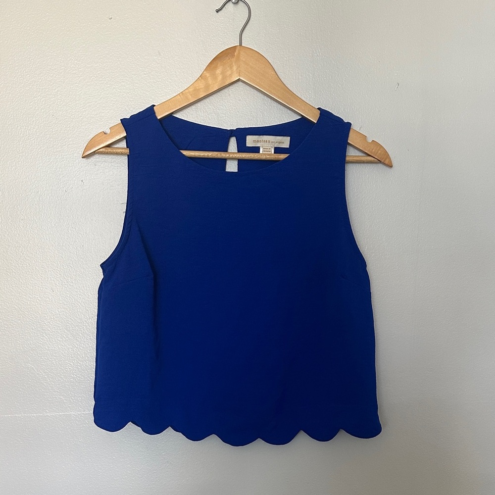 Monteau Royal Blue Sleeveless Crop Top